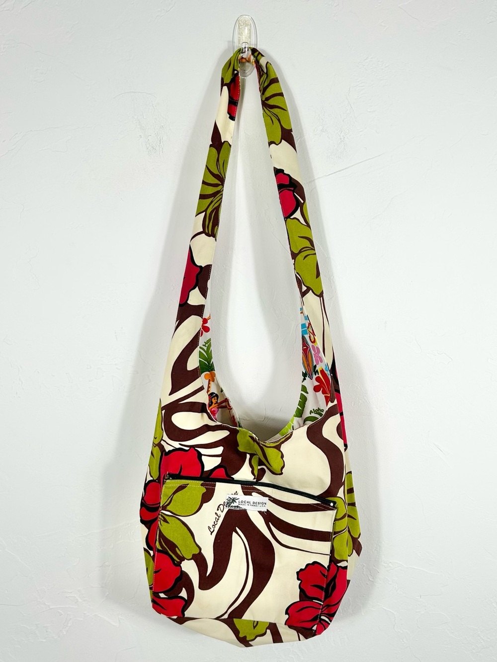 Local Design Made in Hawaii Crossbody Sling Bag Hibiscus Floral